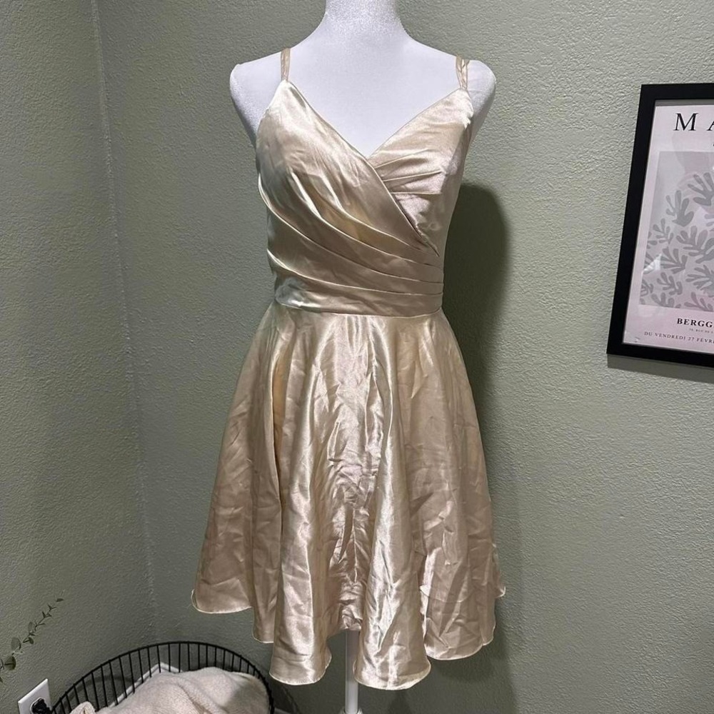 Champagne Dress, corset style back size small